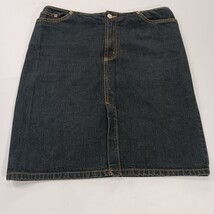 Old Navy RN#54023 Women's Blue Cotton Front Zip & Slit Denim Skirt Size 8 image 10