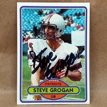 1980 Topps #435 Steve Grogan SIGNED New England Patriots Auto Autographed Card - £3.95 GBP