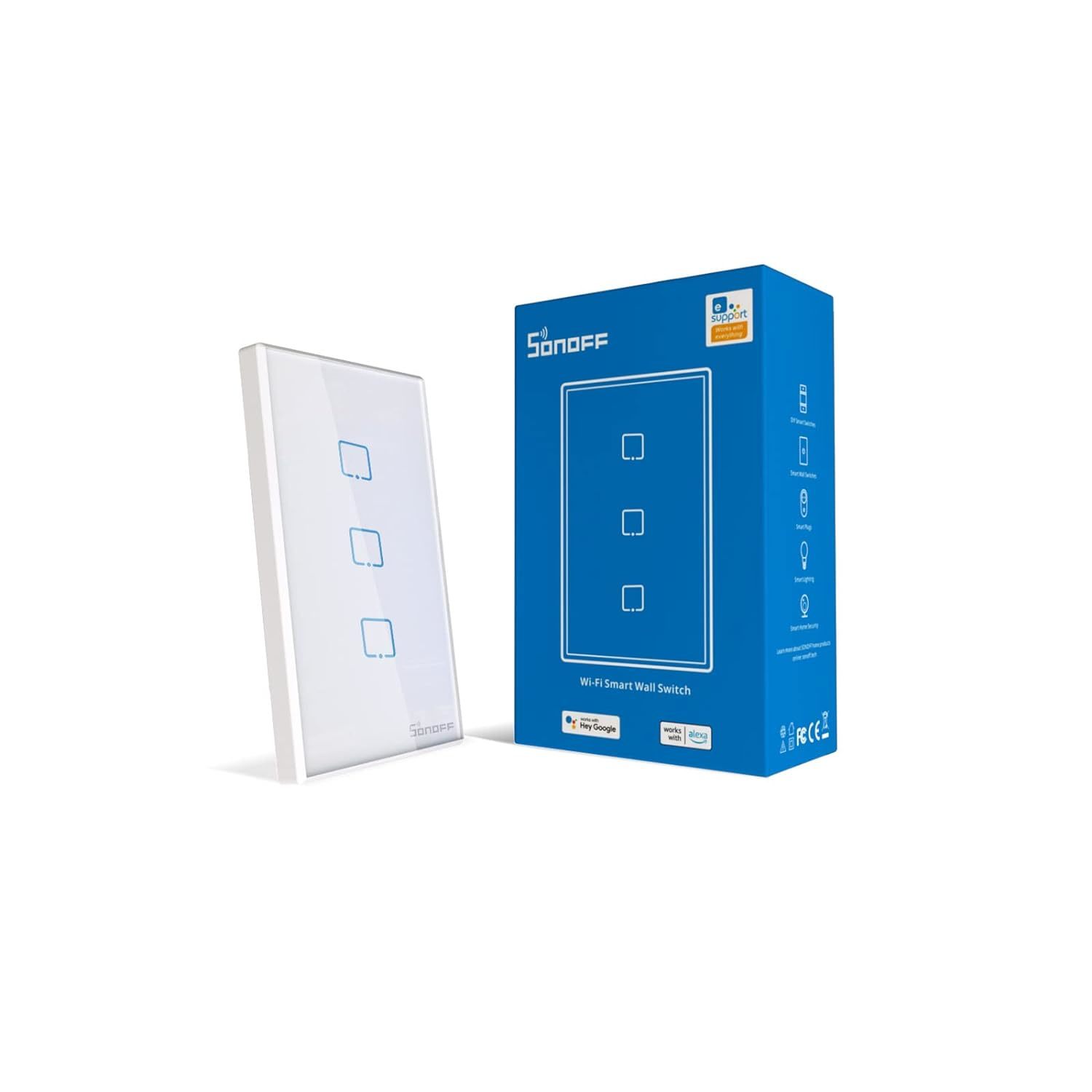 Sonoff Tx Wifi Smart Light Switch, 2.4Ghz Wi-Fi Touch Smart Wall, No Hub... - $39.99