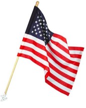 Annin US Banner Flag &amp; Pole Set - 2 1/2&#39; x 4&#39; Poly Cotton Flag and 5&#39; Wo... - $17.94