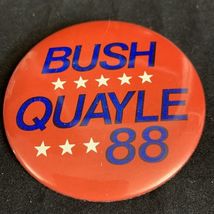 1988 George Bush Dan Quayle USA President Election Button Pin Campaign K... - $7.91