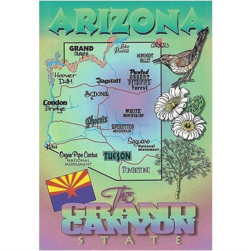 Primary image for 1980's Arizona State Map Card