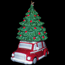 Grasslands Road Vintage Memories Christmas Candy or Cookie Jar Red Car with Tree - $69.99