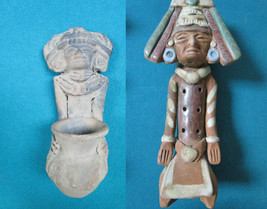 Mayan Aztec Praying Priest Red Clay Figurine Pick One - $125.99