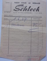 Vintage Maurice Schleck Luxembourg Receipt 1957 - $2.99