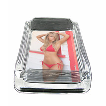 Moroccan Pin Up Girls D5 Glass Square Ashtray 4&quot; x 3&quot; Smoking Cigarette Bar - £38.94 GBP