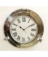 Antique Marine Brass Ship Porthole Clock 20&quot; Nautical Wall Clock Home Decor - £109.30 GBP