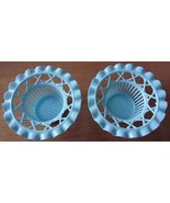 Vintage Two Powder Blue Plastic Fancy Party Candy Cups - $4.99