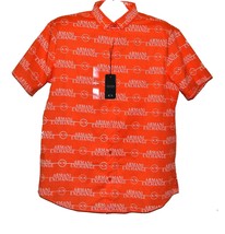Armani Exchange Orange White Logo Cotton Stylish Men&#39;s Shirt Size 2XL - £66.88 GBP