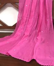 Pink Scarf, Stole, Dupatta, Shawl, Abaya Viscose Silk Cotton Indian Fabric DP935 - £10.21 GBP