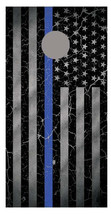 Blue Line Crackle American Flag Corn hole Board Decal Wrap - $29.95+