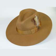Mens Hat By BRUNO CAPELO Australian Wool Wide Brim Fedora Duke DU723 Acorn Camel image 6