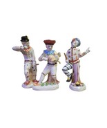 3 Vintage Meissen Style Porcelain Commedia Dell &#39;Arte Harlequin 11&quot; Figures - $163.35