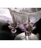 Crystals Petals and Pearls USA Artisan Handcrafted OoaK Earrings Free Gi... - $20.00