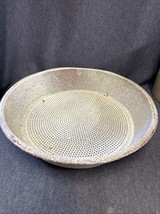 Vintage 12.5” Strainer Brown Speckled Rustic Enamel Colander Granite Ware - $15.84