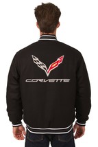 Authentic Chevrolet Corvette Black  wool Jacket JH Design  Embroidered Patches - £141.05 GBP