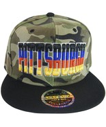 Pittsburgh Men&#39;s Adjustable Snapback Baseball Cap Script Under Bill Camo... - $20.44 CAD