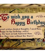Happy Birthday Poem Greeting Postcard 1910s Flowers Gold Card PCBG3D - €17,15 EUR