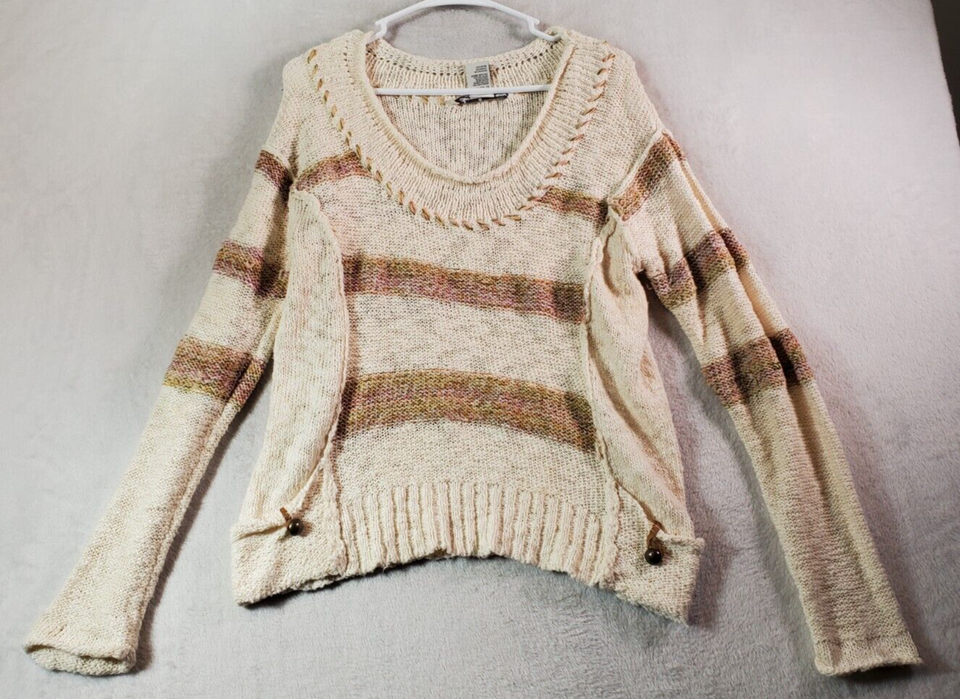 Primary image for American Rag Cie Sweater Womens Size XL Cream Knit Cotton Long Sleeve Round Neck