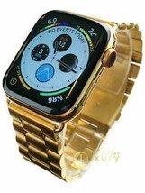 24K Gold Plated 44MM Apple Watch SERIES 4 With Gold Links Band - £510.20 GBP