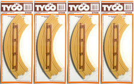 8pc TYCO Sand 1/4 radius 9&quot; CURVE Slot Car Track w/ Brown Guard Rail 225mm 6705B - £17.29 GBP