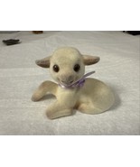 Hallmark Easter Merry Miniature Flocked Lamb with Purple Bow 1984 - $8.21 CAD
