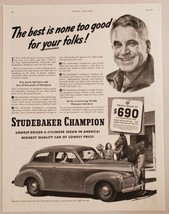 1941 Print Ad Studebaker Champion 6-Cylinder 2-Door Cars Horse on Farm - £11.93 GBP