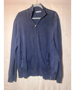 Calvin Klein Jeans Men&#39;s SZ L Blue Gray Zip Up Sweater Q22 - $20.20 CAD