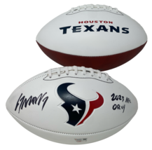 C.J. Stroud Autographed &quot;2023 NLF OROY&quot; Texans White Panel Football Fana... - $445.50