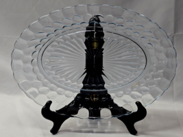 Vintage BUBBLE BLUE 12&quot; x 9&quot; Oval Serving Platter By ANCHOR HOCKING - Ci... - $28.23 CAD