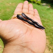 Ebony Wood Long Shoulder Duster Linear Handmade Snake Earrings 85 mm len... - £10.54 GBP
