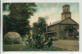 Daughters American Revolution Rock Streetcar Cortland New York 1910c postcard - £5.10 GBP