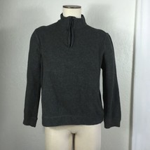 Kenneth Cole Quarter Zip Pullover Sweater Mens Medium Dark Gray Mock Turtleneck - £17.12 GBP