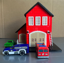 The Fire House Fire Station Diorama Compatible with hot Wheels and Matchbox Cars - £51.46 GBP