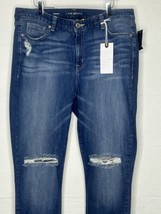 Lane Bryant Jeans Size 16 Skinny Distressed Knees Dark Wash Limited Edit... - $25.85