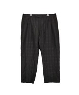 Vtg SOPRANO Men&#39;s 43 Black Monochromatic Checkered Textured Dress Pants ... - £18.62 GBP