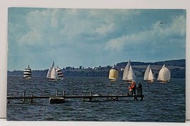 NY Bemus Point Sailing on Lake Chautauqua, 1960 to Titusville Pa Postcard H1 - £5.93 GBP