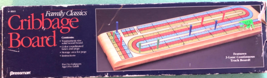 1992 Pressman 3211 Wood Cribbage Board Continuous 3 Lane Track Pegs - £14.90 GBP