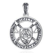 925 Sterling Silver Nordic Viking Pattern Knot Pendant Necklace Norse Viking Axe - £27.42 GBP