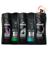 3x Bottles AXE 3in1 Variety Body Face &amp; Hair Wash | 400ml | Mix &amp; Match! - £22.68 GBP