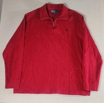 Vintage Polo Ralph Lauren XL Pony Red 1/4 Zip Sweater Mens 100% Cotton - $36.00