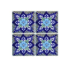 Blue Flower ornamental floor tile 2X2 construction piece Building Minifigure Bri - £1.38 GBP