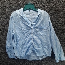 Victoria Secret PJ Top Sleep Shirt Women Large Blue V Neck Soft Bedtime ... - £14.79 GBP