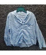 Victoria Secret PJ Top Sleep Shirt Women Large Blue V Neck Soft Bedtime ... - £14.74 GBP