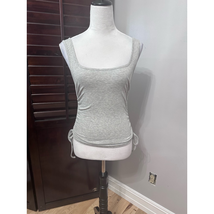 4th Reckless Womens Camisole Cami Top Gray Heathered Strap Ruched Stretch XS - £8.18 GBP