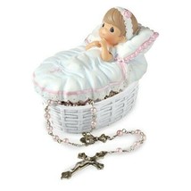 Precious Moments Pink Baby Baptism 17.5 inch Rosary Box Set - $22.05