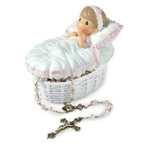 Precious Moments Pink Baby Baptism 17.5 inch Rosary Box Set - £17.58 GBP