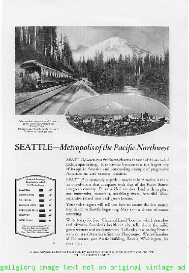 Primary image for 1924 Seattle Vacation 2 Vintage Magazine Print Ads