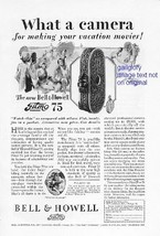 1928 Bell &amp; Howell Filmo 75 Camera Vintage Print Ad - $2.50