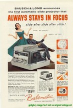 1957 Bausch &amp; Lomb Balomatic Slide Projector Vintage Ad - $5.85